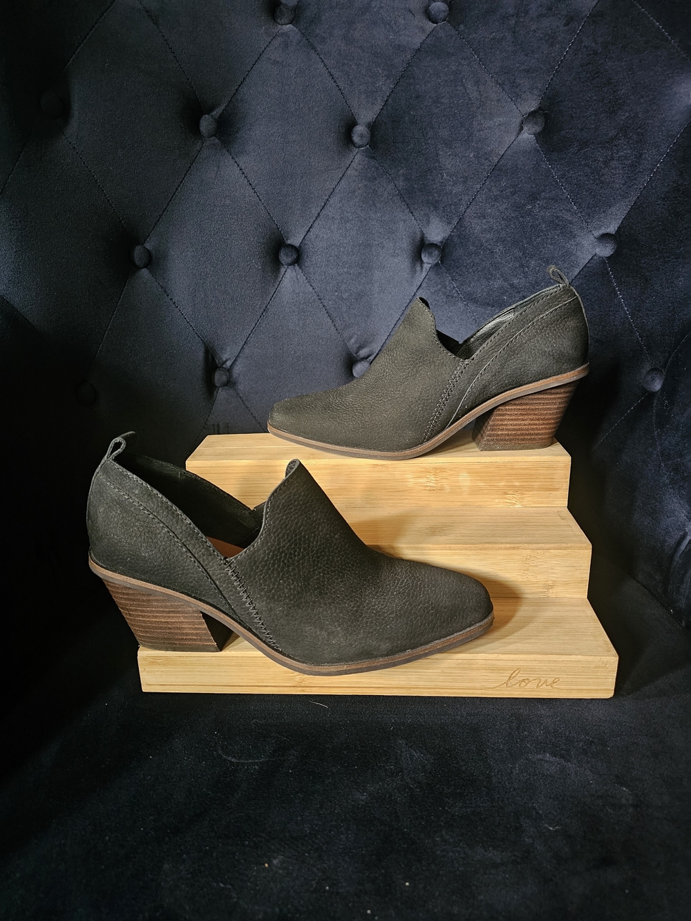 Lucky Brand Women’s Black Suede Low Heel Ankle Shoes